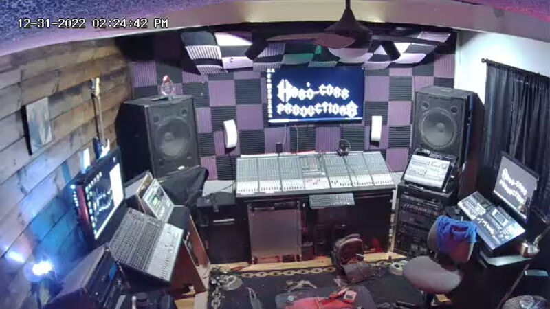 Hard-Corr Productions control room, wide view