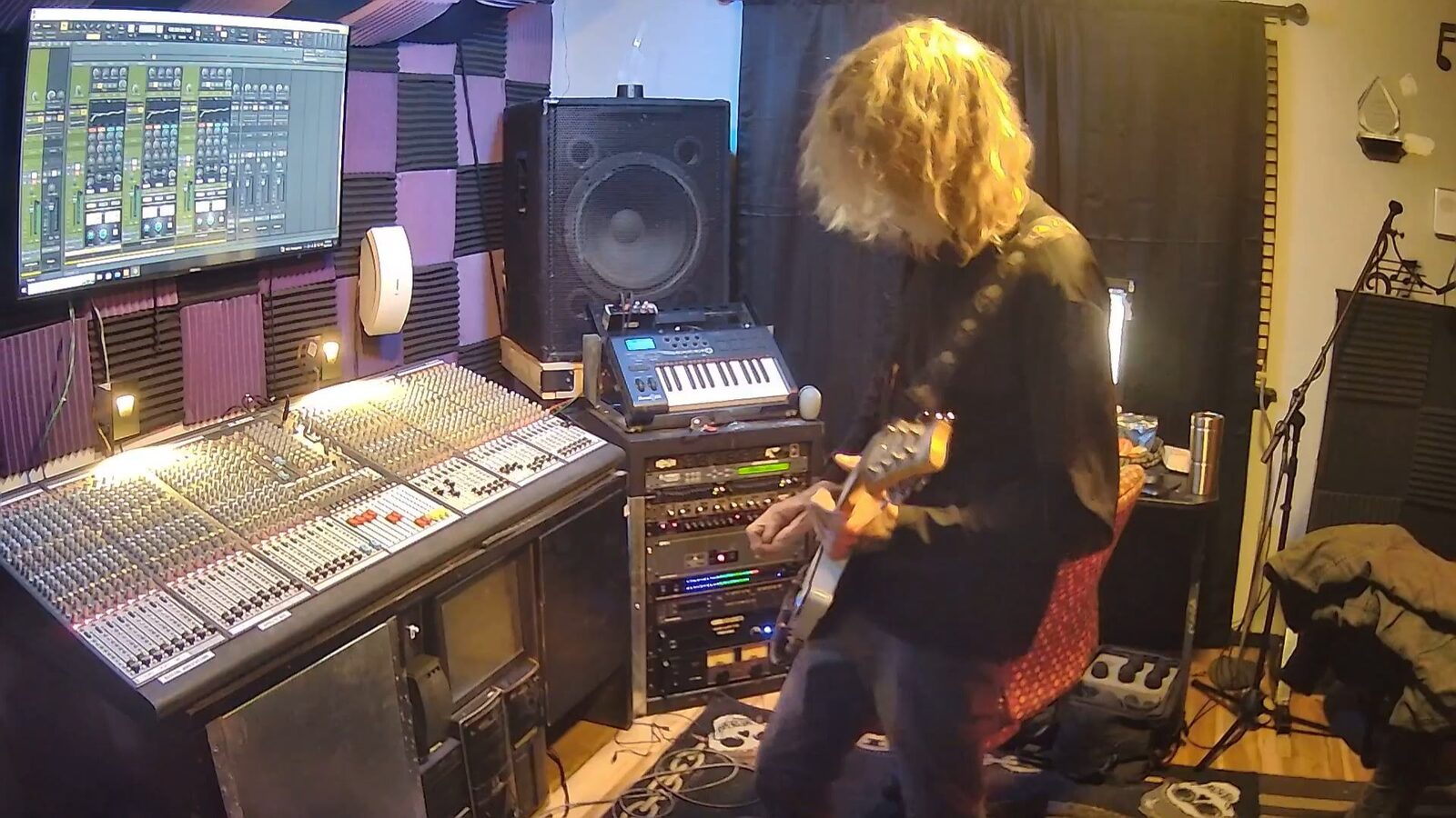 Session running in the DAW at Hard-Corr Productions